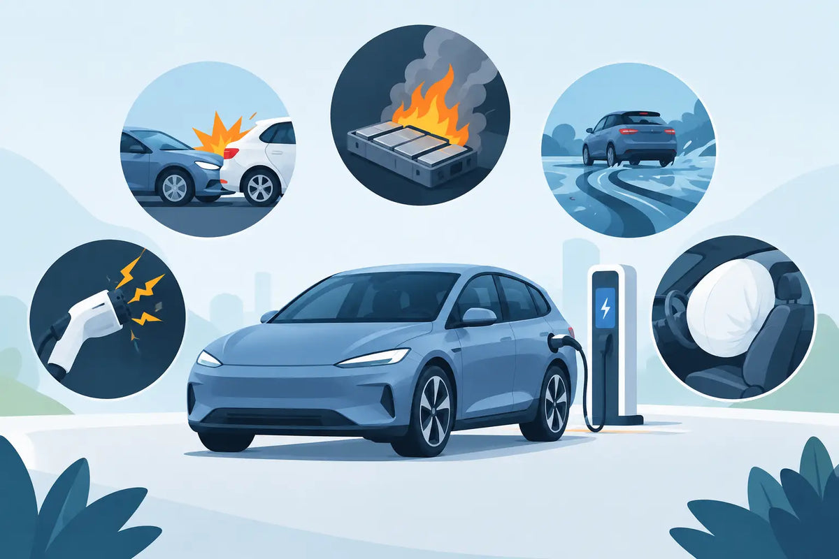 Fünf Unfallrisiken bei Elektroautos erkennen