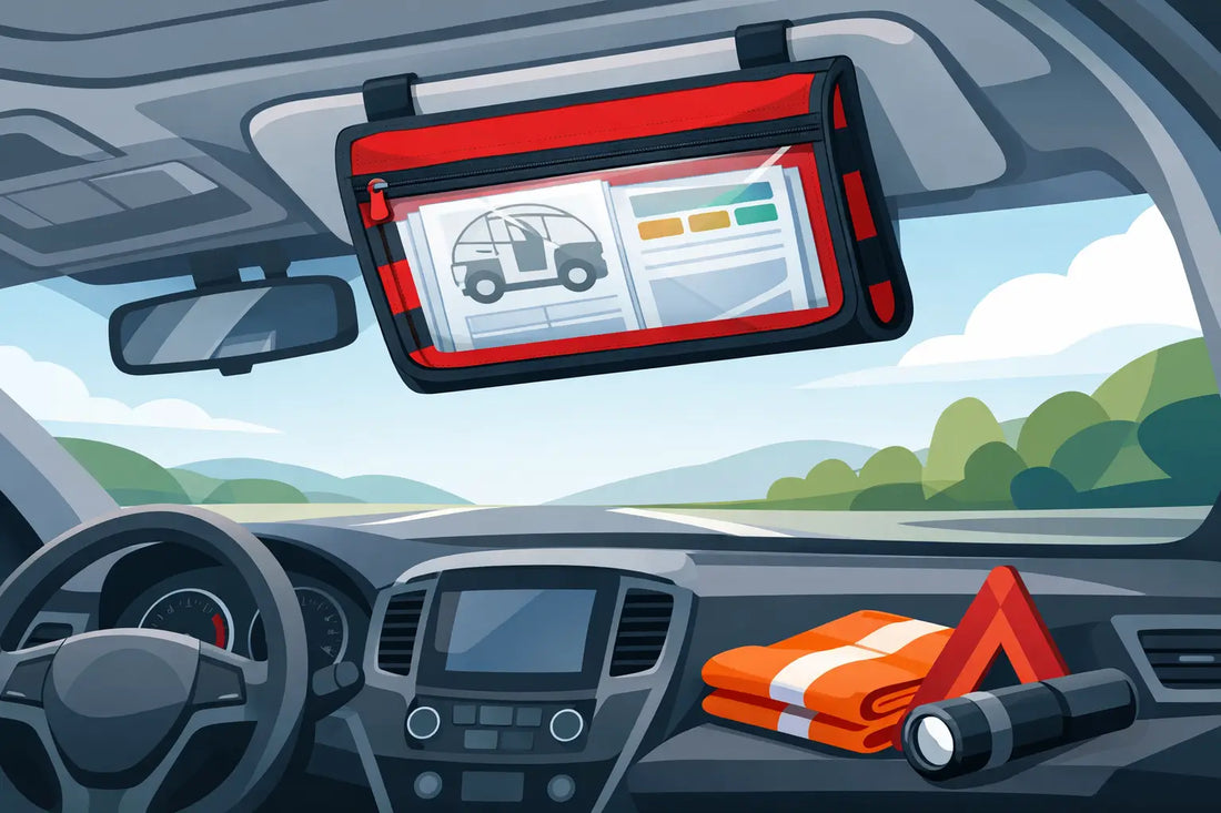 Halterung für Rettungsdokumente im Auto
