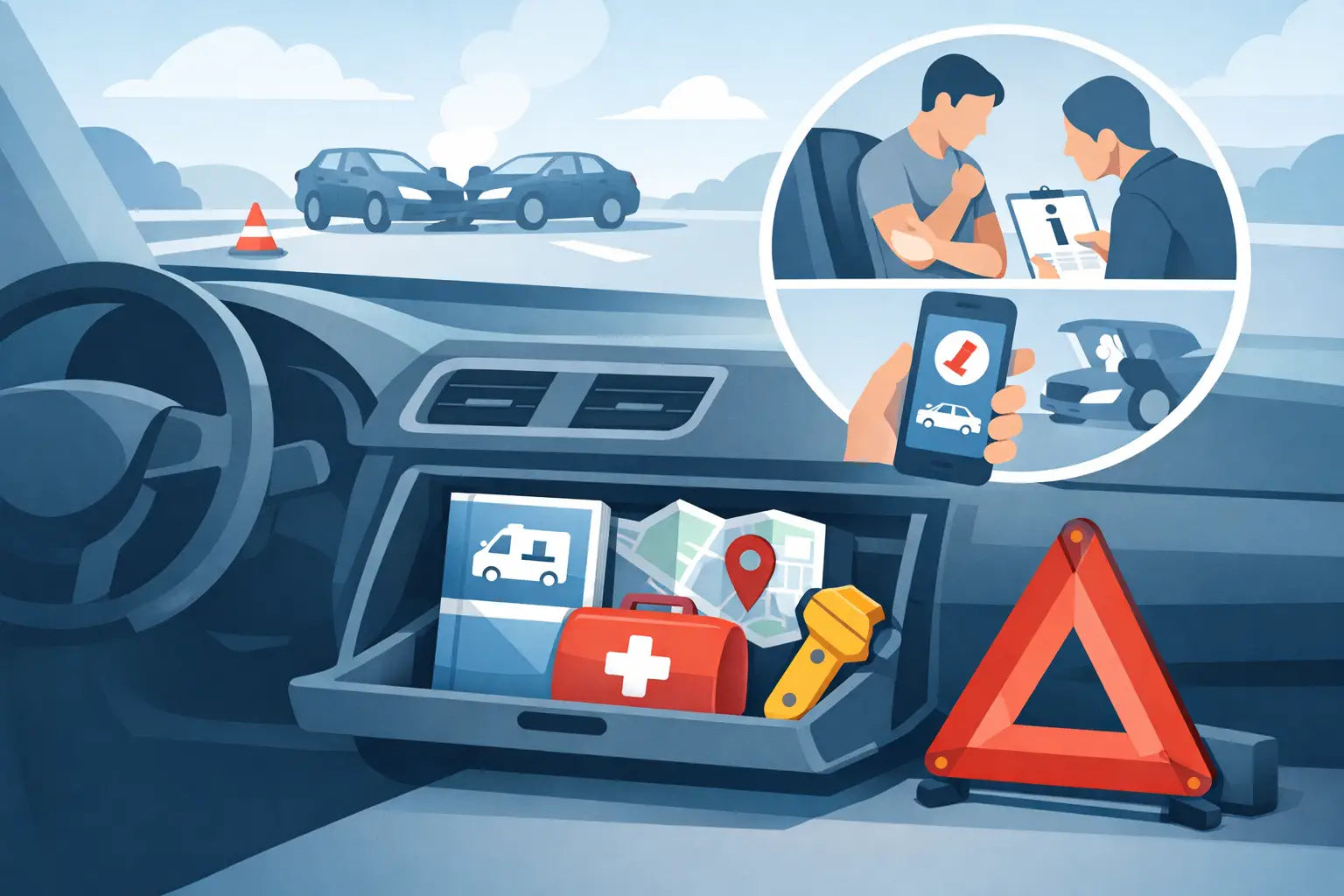 Unfallhilfe-Informationen im Fahrzeug richtig platzieren