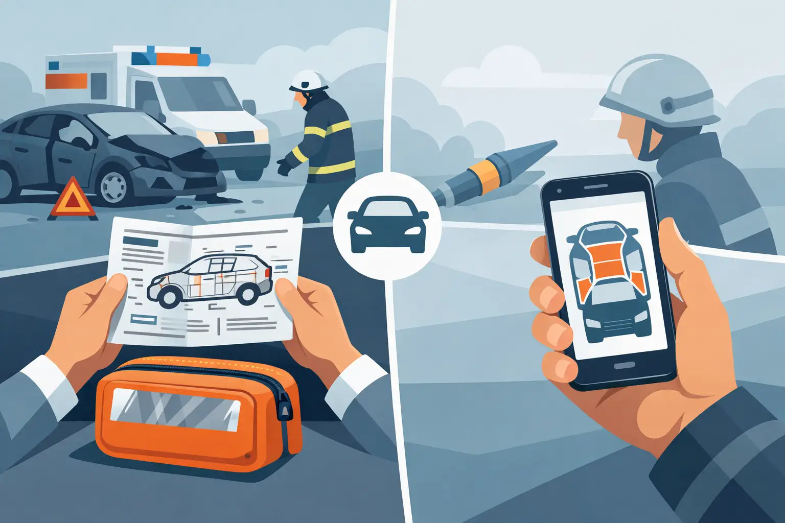Papier Rettungskarte vs. App im Unfall