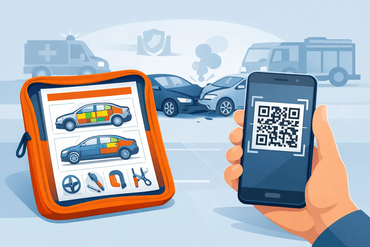 Papier-Rettungskarte oder QR-Code im Unfall?