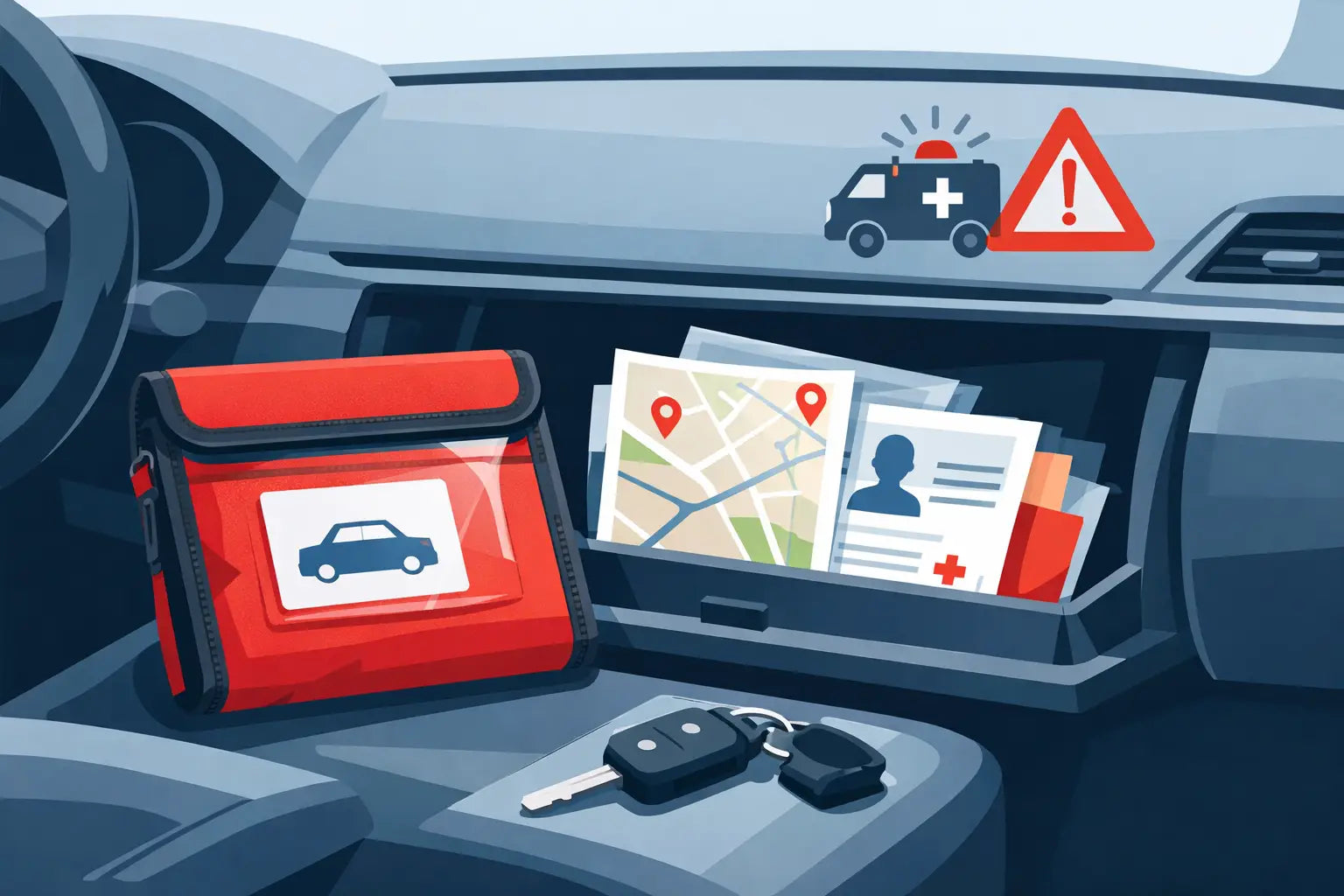 Wichtige Notfalldokumente im Fahrzeug richtig bereithalten