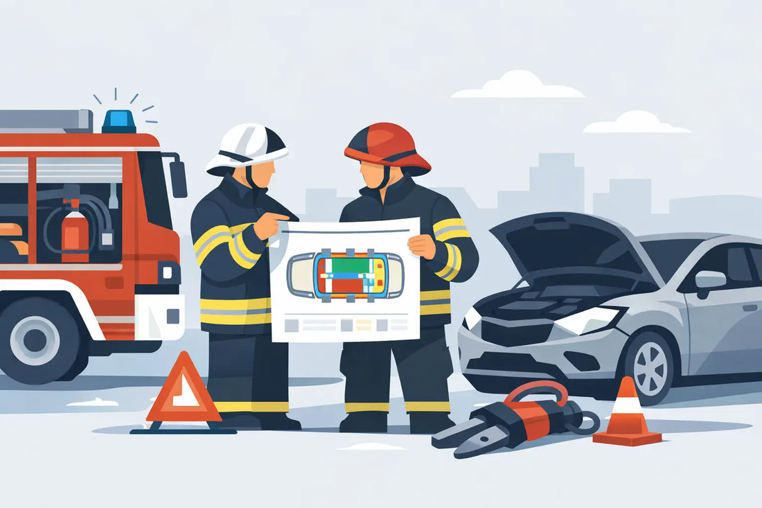 Rettungskarte im Fahrzeug: schnelle Unterstützung für die Feuerwehr