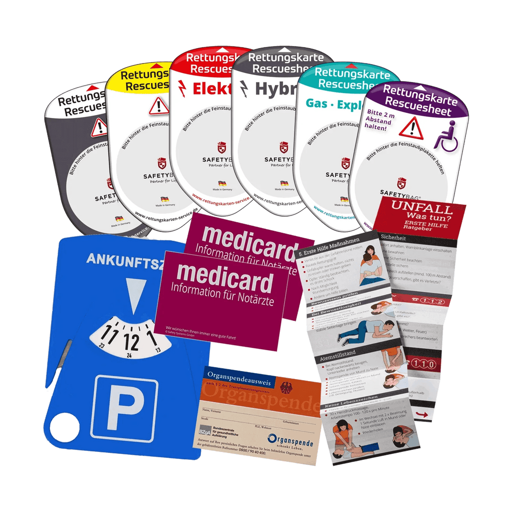KFZ-PKW-Auto-Car-Rettungskarten-Rescue-Card-Rettungsdatenblatt-Halterung-Tasche-Huelle-Rueckseite-F-Front-Bundle2 - Rettungskarten Service