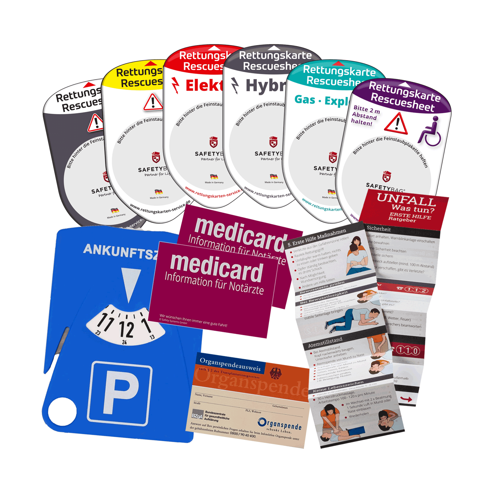 ANGEBOT: Rettungskarten-Halterung - Bundle SafetyBag® F Notfallsystem