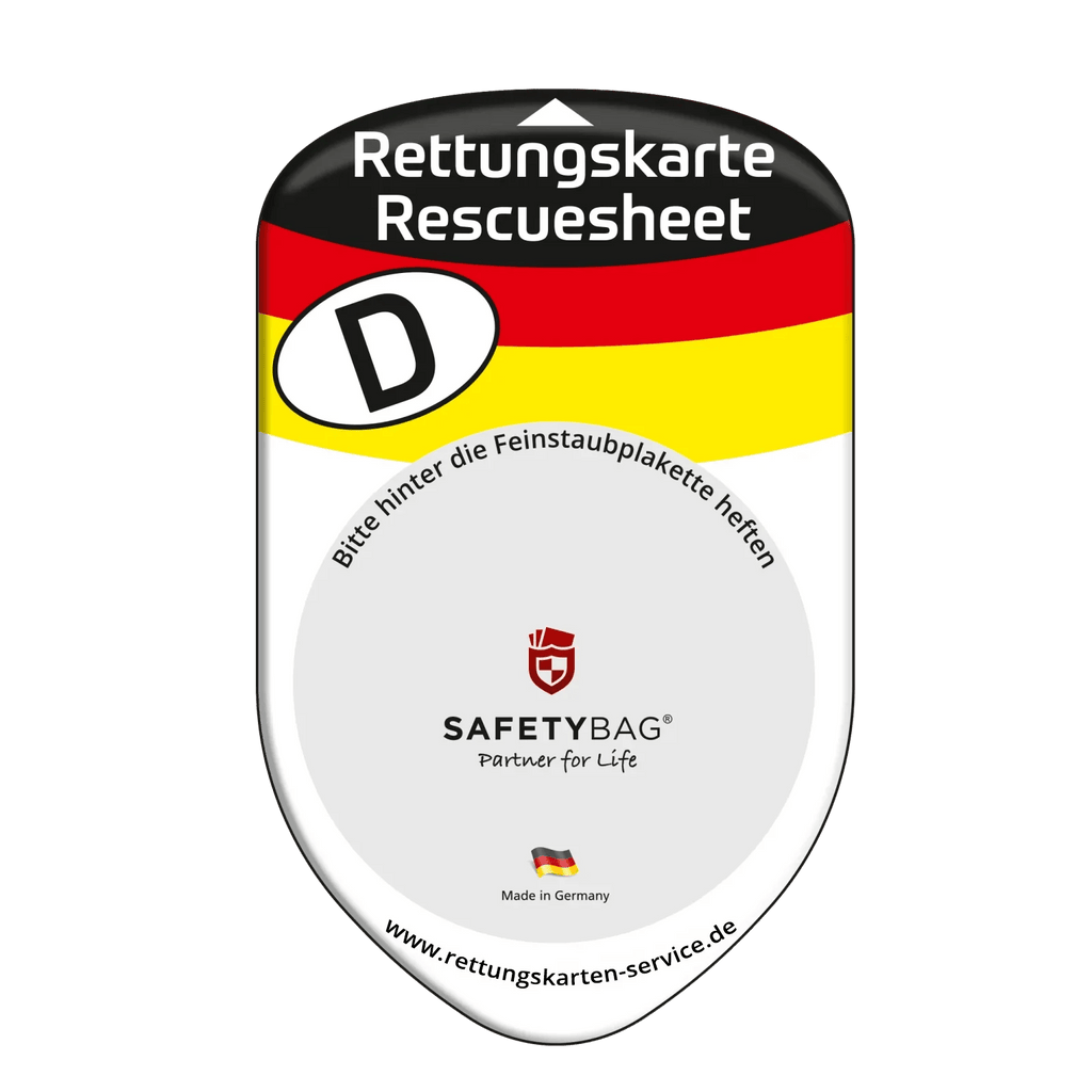 KFZ-PKW-Auto-Car-Rettungskarten-Rescue-Card-Rettungsdatenblatt-Halterung-Tasche-Huelle-Rueckseite-F-Front-deutschland - Rettungskarten Service