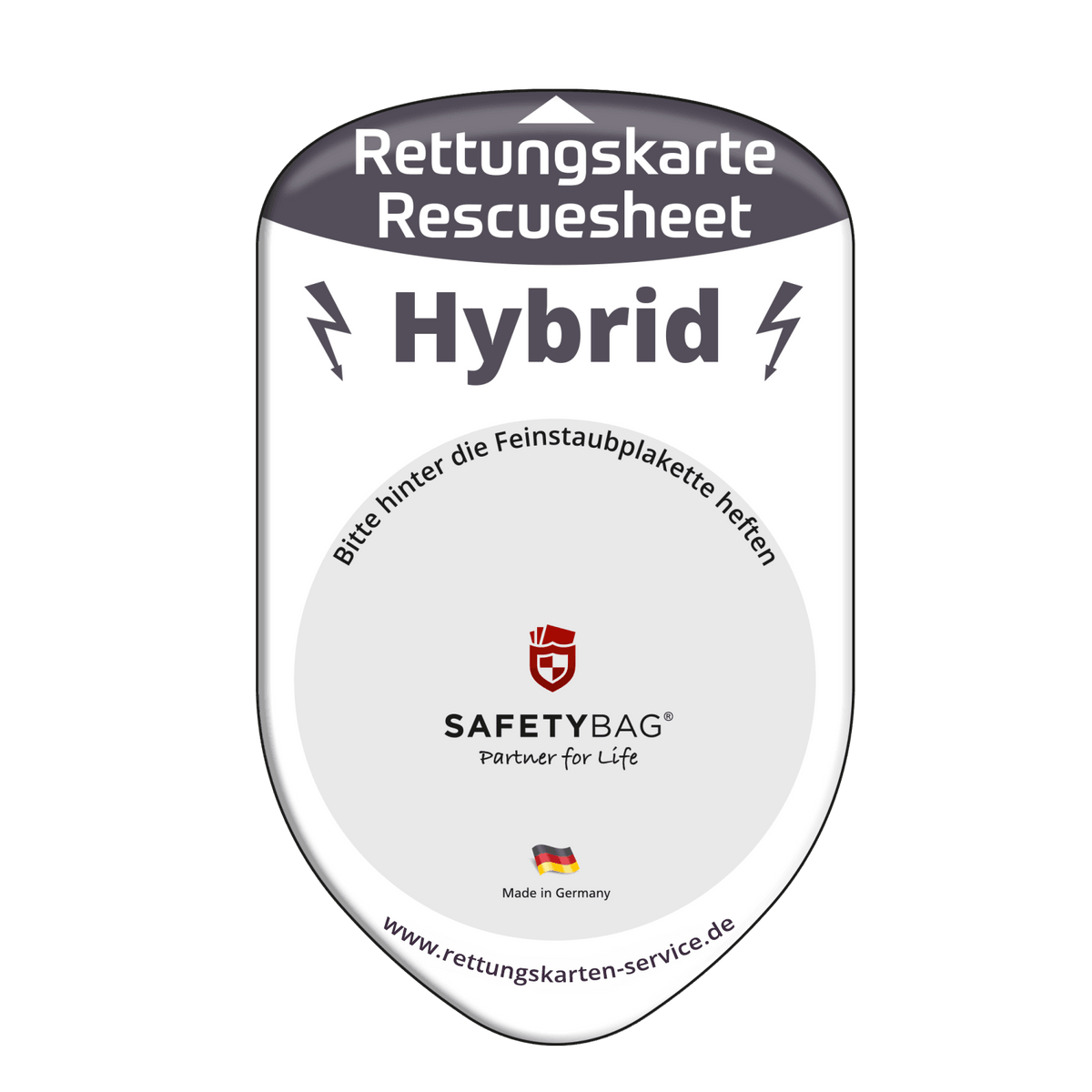 ungültigen fahrzeugbrief aufbewahren Rettungskarten-Halterung - SafetyBag® F