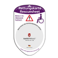 KFZ-PKW-Auto-Car-Rettungskarten-Rescue-Card-Rettungsdatenblatt-Halterung-Tasche-Huelle-Rueckseite-F-Front-rollstuhlfahrer - Rettungskarten Service