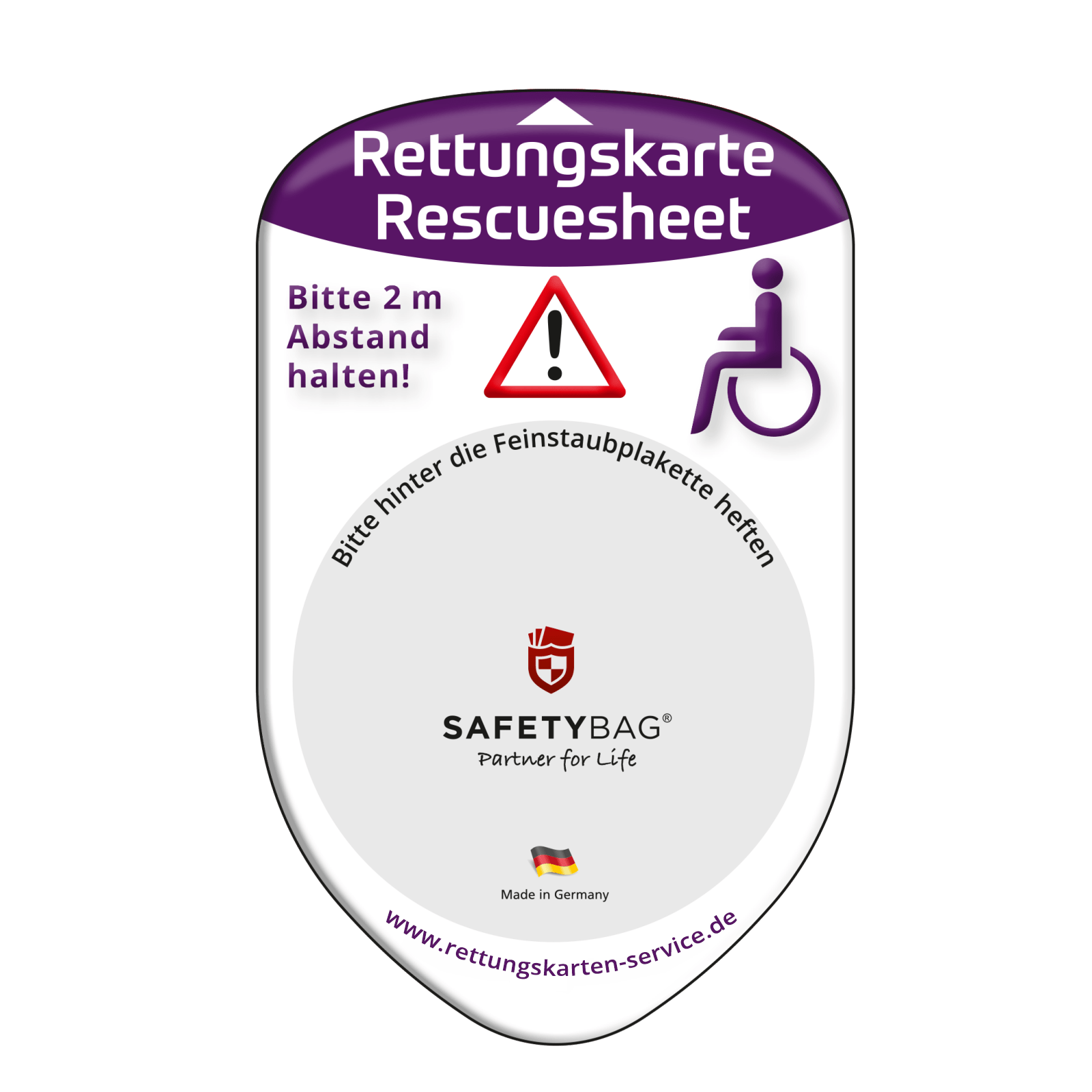 ANGEBOT: Rettungskarten-Halterung - Bundle SafetyBag® F Notfallsystem
