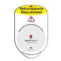KFZ-PKW-Auto-Car-Rettungskarten-Rescue-Card-Rettungsdatenblatt-Halterung-Tasche-Huelle-Rueckseite-F-Front-weiss - Rettungskarten Service