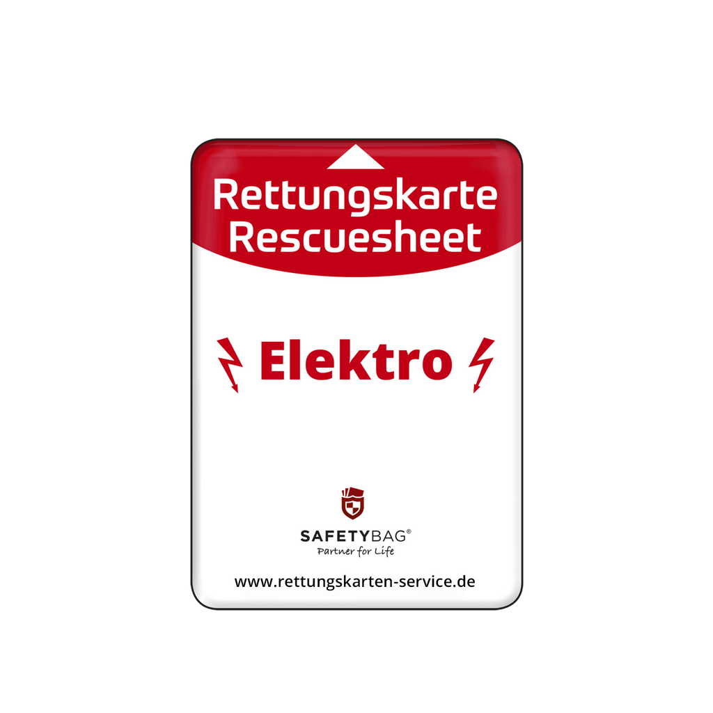 KFZ-PKW-Auto-Car-Rettungskarten-Rescue-Card-Rettungsdatenblatt-Halterung-Tasche-Huelle-Rueckseite-S-Front-elektro - Rettungskarten Service