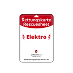 KFZ-PKW-Auto-Car-Rettungskarten-Rescue-Card-Rettungsdatenblatt-Halterung-Tasche-Huelle-Rueckseite-S-Front-elektro - Rettungskarten Service