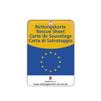 KFZ-PKW-Auto-Car-Rettungskarten-Rescue-Card-Rettungsdatenblatt-Halterung-Tasche-Huelle-Rueckseite-S-Front-europa - Rettungskarten Service