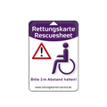 KFZ-PKW-Auto-Car-Rettungskarten-Rescue-Card-Rettungsdatenblatt-Halterung-Tasche-Huelle-Rueckseite-S-Front-rollstuhl - Rettungskarten Service