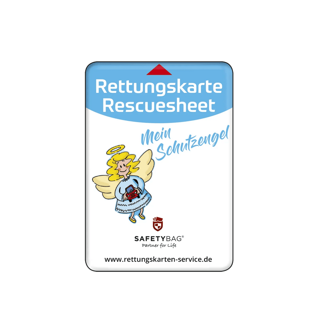 KFZ-PKW-Auto-Car-Rettungskarten-Rescue-Card-Rettungsdatenblatt-Halterung-Tasche-Huelle-Rueckseite-S-Front-schutzengel - Rettungskarten Service
