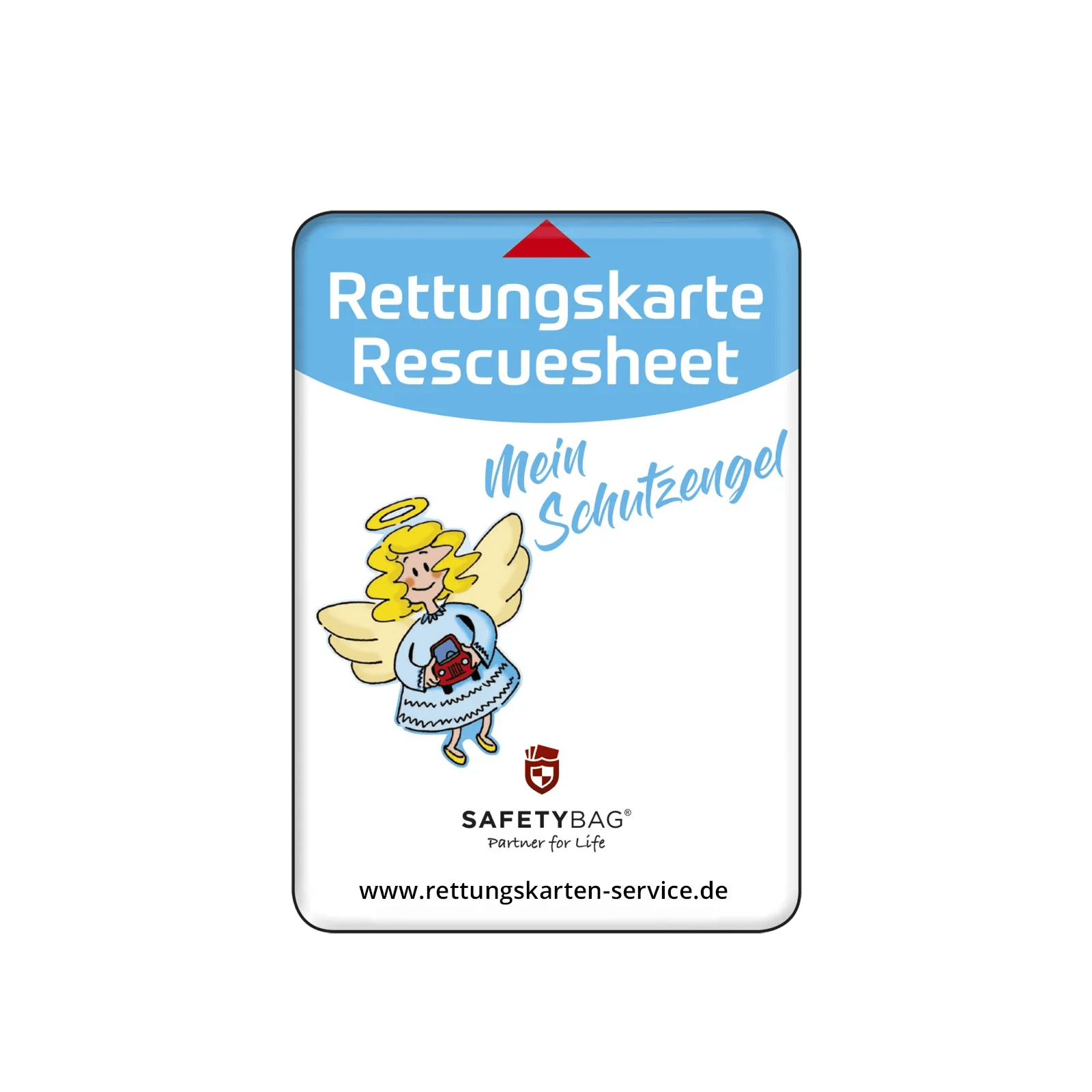 KFZ-PKW-Auto-Car-Rettungskarten-Rescue-Card-Rettungsdatenblatt-Halterung-Tasche-Huelle-Rueckseite-S-Front-schutzengel - Rettungskarten Service