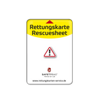 KFZ-PKW-Auto-Car-Rettungskarten-Rescue-Card-Rettungsdatenblatt-Halterung-Tasche-Huelle-Rueckseite-S-Front-weiss - Rettungskarten Service