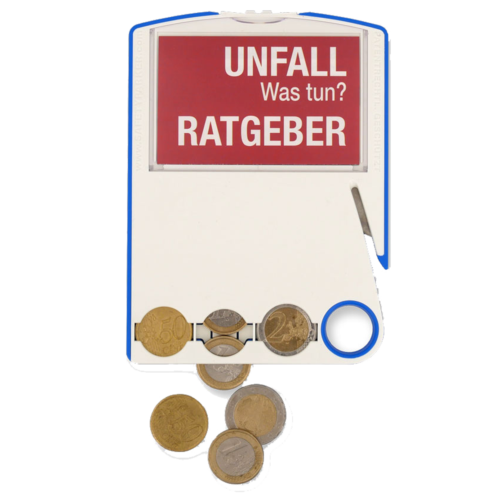 SafetyParker – Multifunktions-Parkscheibe mit Gurtschneider